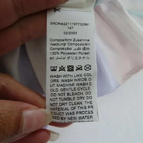 Shein Striped Pastel Sleeveless Ruffle Hem Dress Girls Size 4 Years Purple Pink - Picture 4 of 7